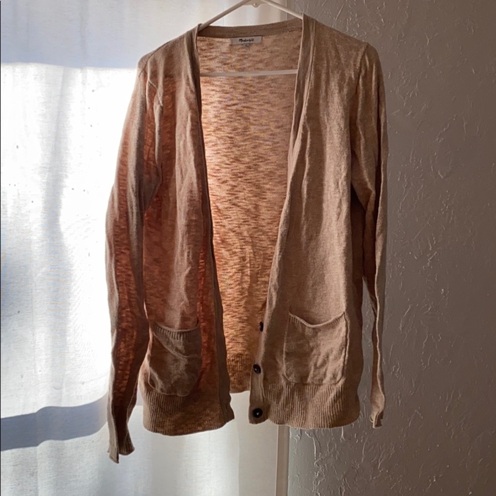 Tan Madewell Boyfriend Cardigan